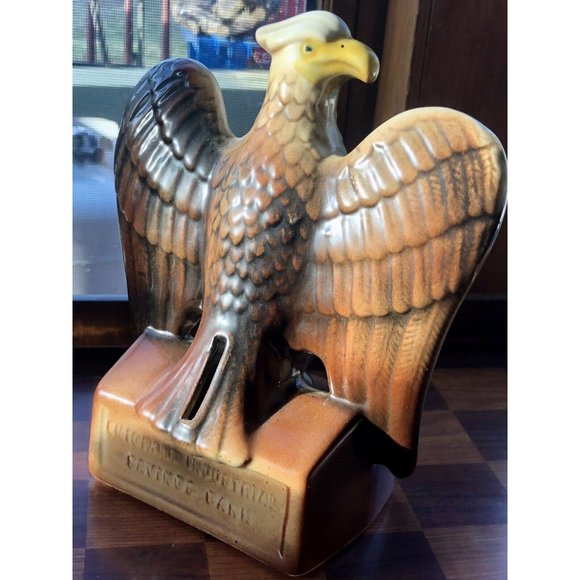 Emigrant Industrial Savings Bank Bald Eagle Coin Bank by Contemporary Ceramics - Picture 1 of 5